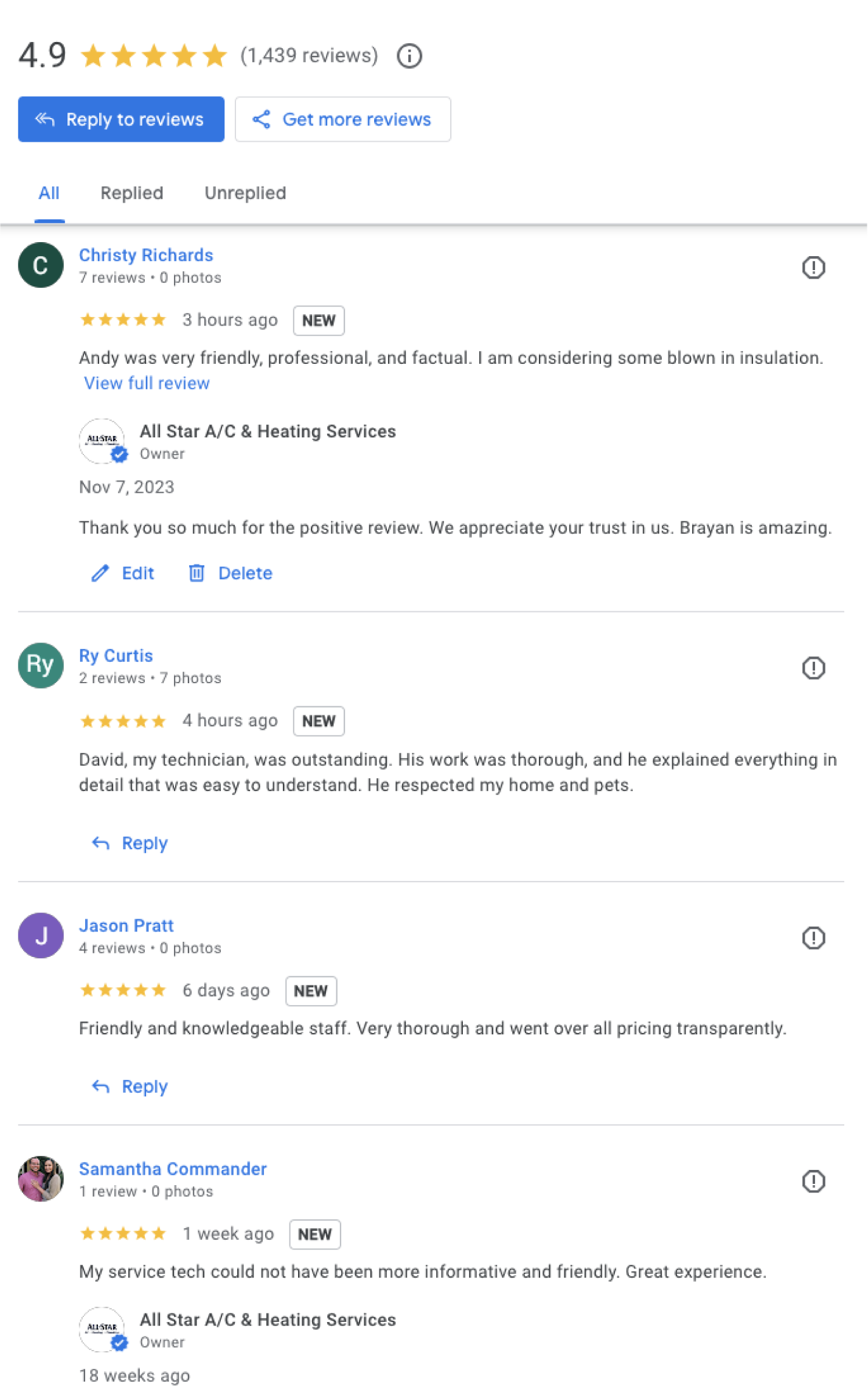 Google reviews