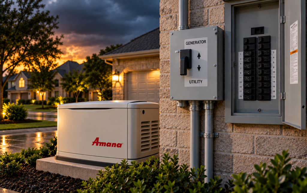 AC Repair, AC Maintenance, AC Installation, AC Replacement Generator transfer switch for Cypress TX homeowners